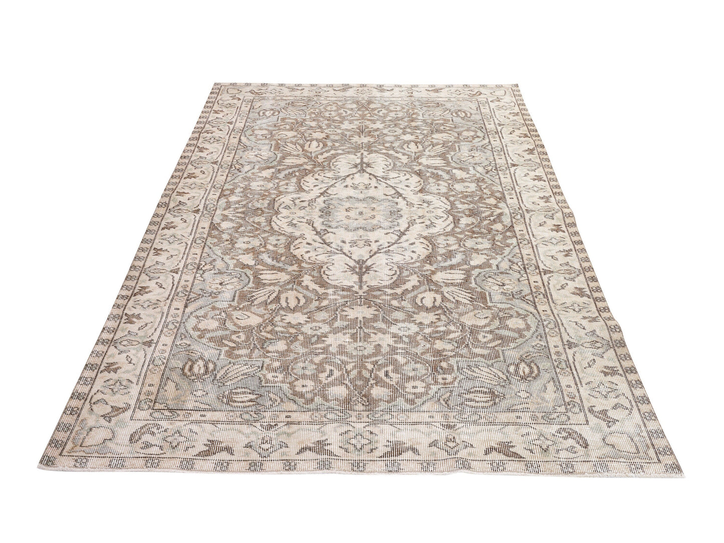 Turkish Rug, Vintage Faded Rug, Oushak Unique Rug, Rug Primitive, Rug Living Room, Handmade Area Muted Rug, Neutral Rug, Rug 5x8, 10414