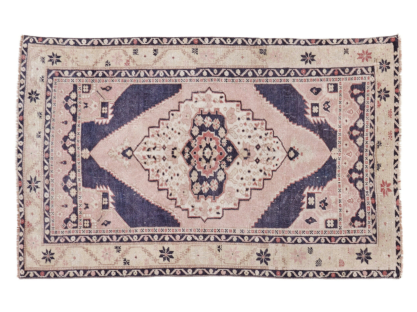 Vintage Rug, Turkish Oushak Rug, Handmade Rug, Neutral Area Rug, Bohemian Eclectic Rug, Small Rug, Entryway Rug, Rug 3x5, Turkey Rug, 10371