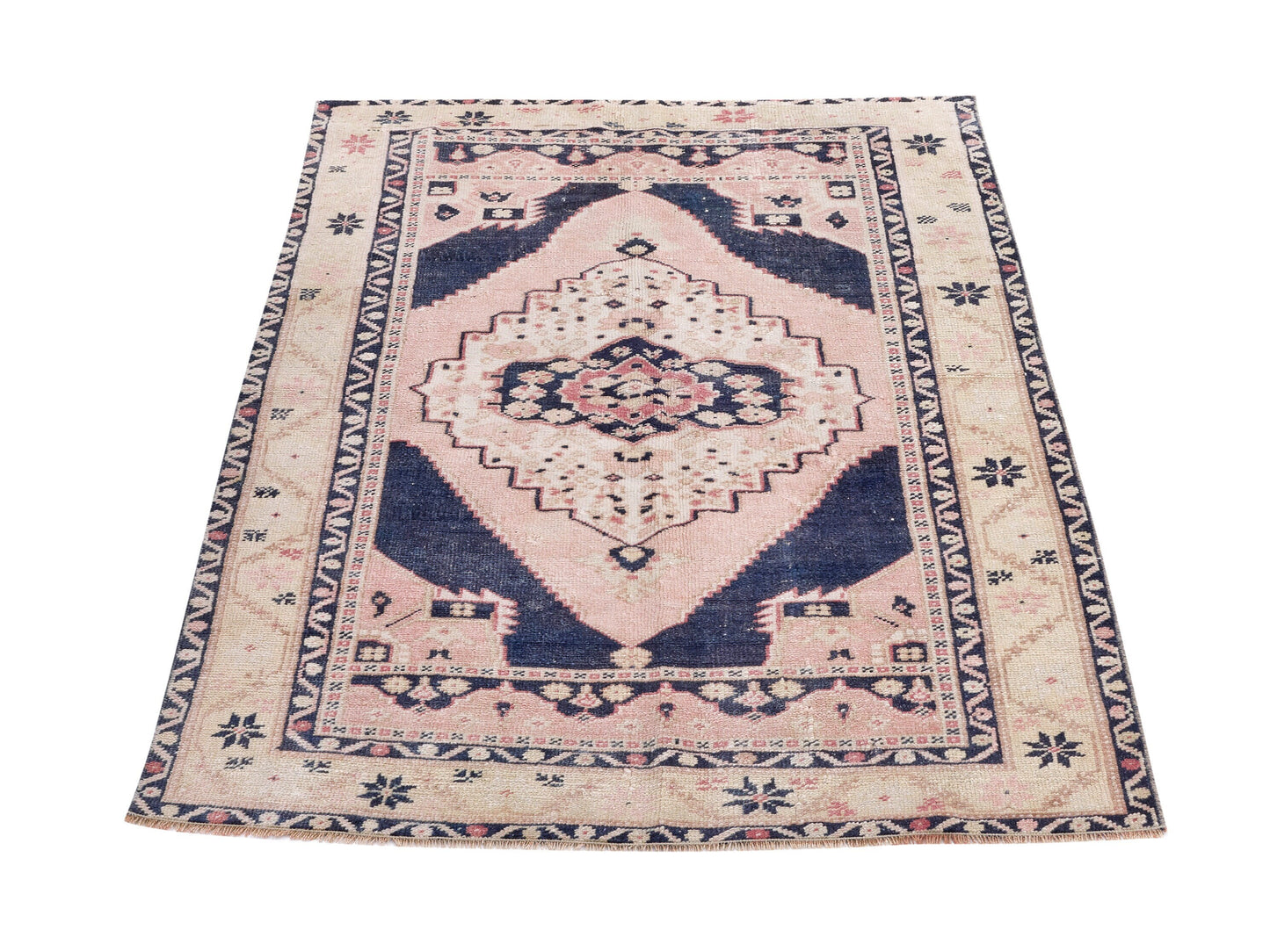 Vintage Rug, Turkish Oushak Rug, Handmade Rug, Neutral Area Rug, Bohemian Eclectic Rug, Small Rug, Entryway Rug, Rug 3x5, Turkey Rug, 10371