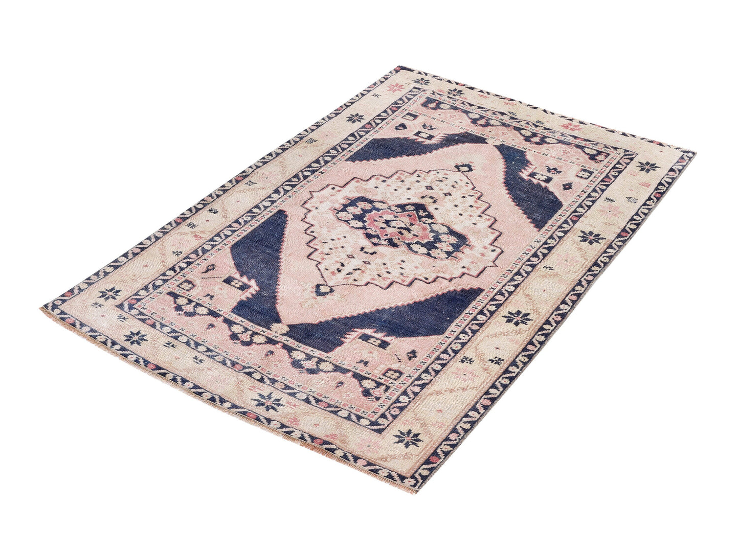Vintage Rug, Turkish Oushak Rug, Handmade Rug, Neutral Area Rug, Bohemian Eclectic Rug, Small Rug, Entryway Rug, Rug 3x5, Turkey Rug, 10371