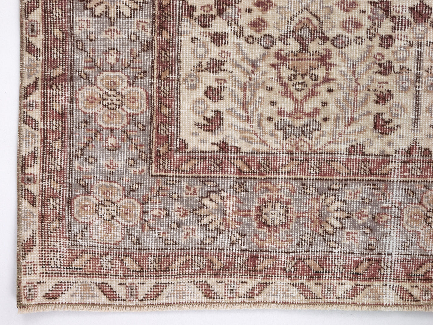 Turkish Bohemian Rug, Oushak Rug 5x9, Vintage Handmade Eclectic Rug, Office Rug, Neutral Area Muted Rug, Turkey Rug, Anatolia Rug, 10404