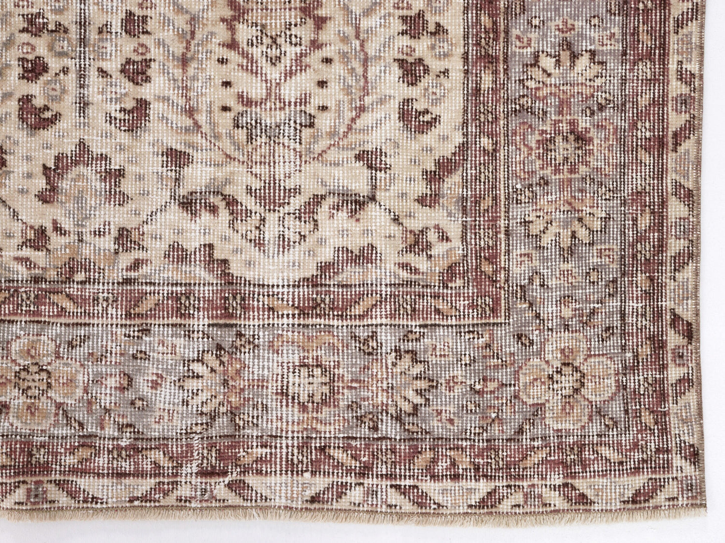Turkish Bohemian Rug, Oushak Rug 5x9, Vintage Handmade Eclectic Rug, Office Rug, Neutral Area Muted Rug, Turkey Rug, Anatolia Rug, 10404