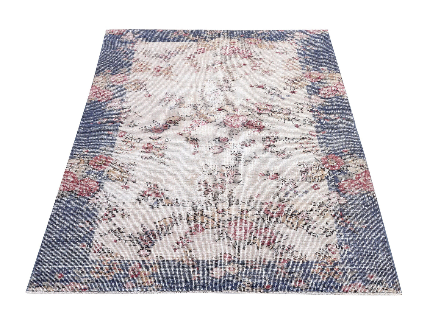Vintage Rug, Turkish Oushak Rug, Handmade Area Rug, Neutral Faded Rug, Entryway Rug, Carpet Rug, Bohemian Eclectic Rug, Rug 4x6, 10395