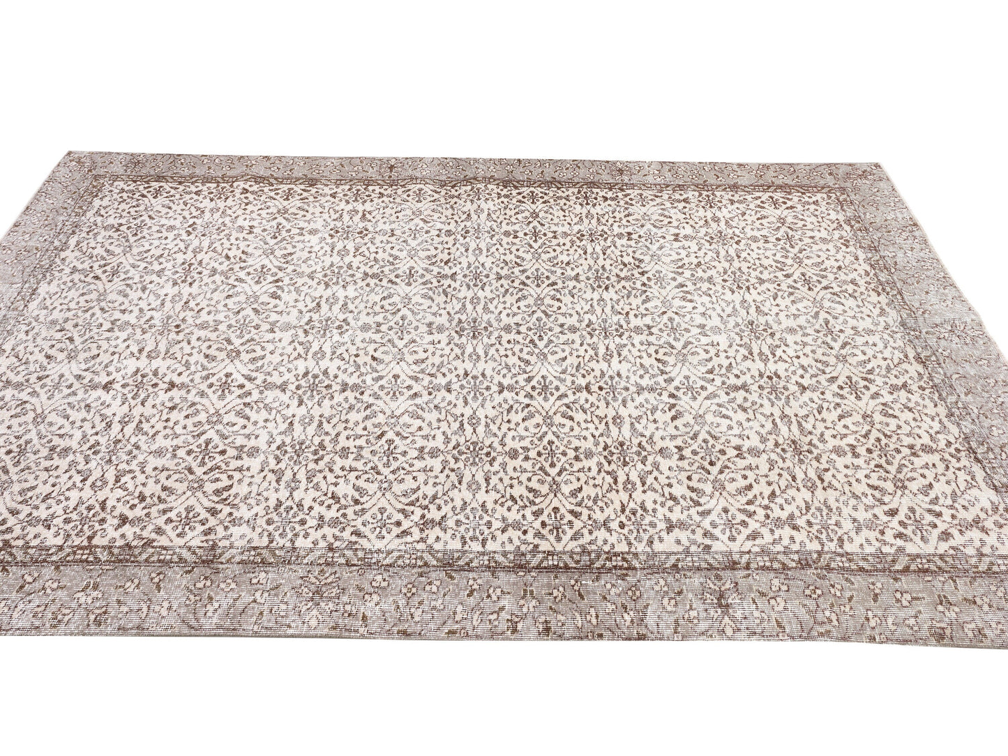 Vintage Rug, Handmade Rug 6x9, Turkish Oushak Muted Rug, Bedroom Rug, Primitive Rustic Rug, Carpet Rug, Neutral Area Rug, Turkey Rug, 10415