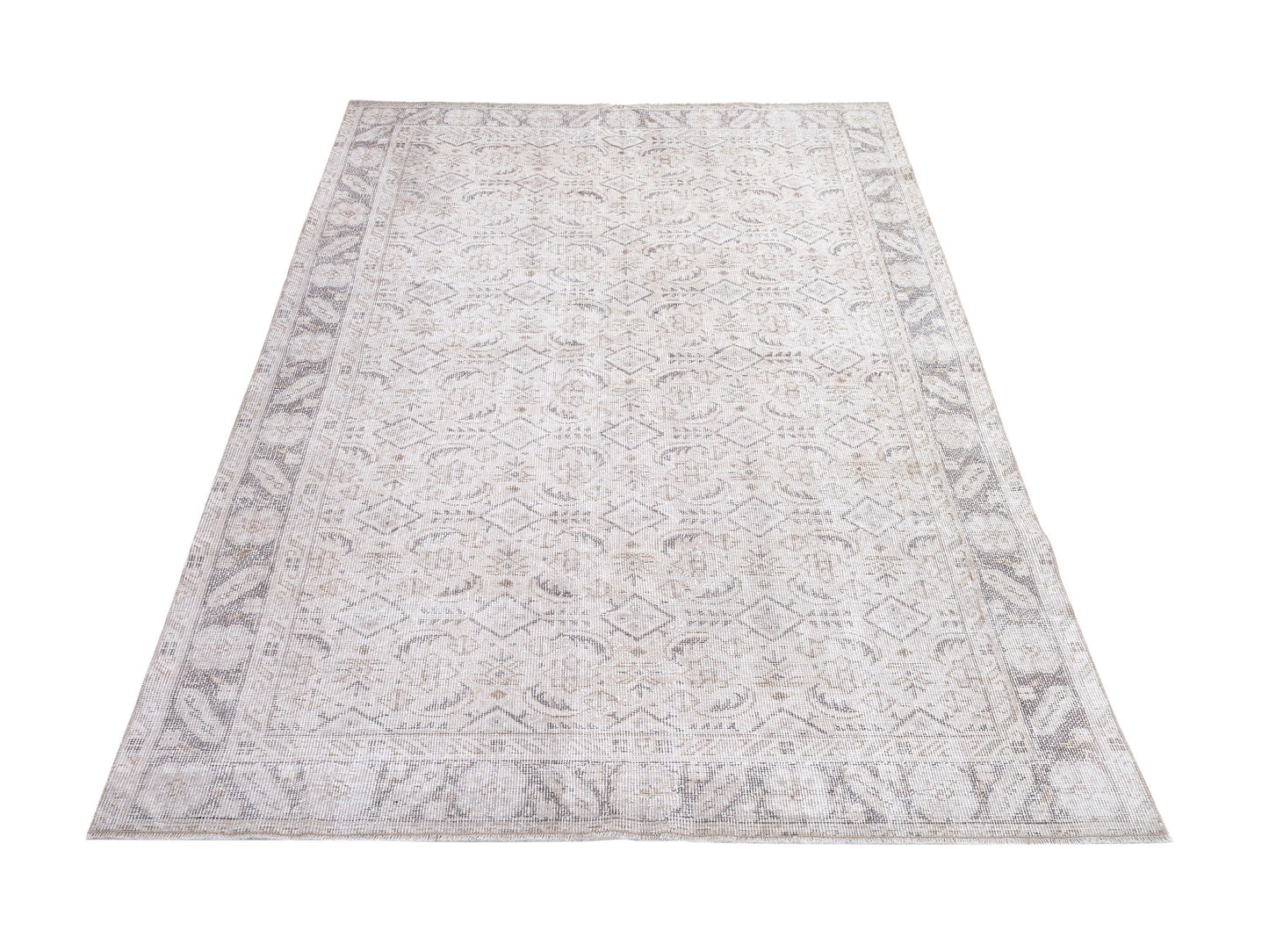 Oushak Rug, Vintage Rug, Turkish Handmade Faded Rug, Area Muted Rug, Neutral Floor Rug, Bedroom Rug, Scandinavian Rug, Rug 5x8, 10439