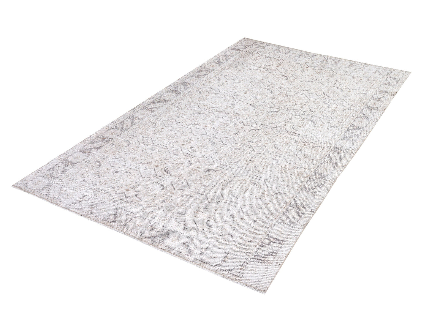 Oushak Rug, Vintage Rug, Turkish Handmade Faded Rug, Area Muted Rug, Neutral Floor Rug, Bedroom Rug, Scandinavian Rug, Rug 5x8, 10439