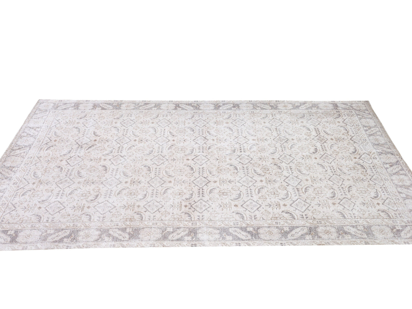 Oushak Rug, Vintage Rug, Turkish Handmade Faded Rug, Area Muted Rug, Neutral Floor Rug, Bedroom Rug, Scandinavian Rug, Rug 5x8, 10439