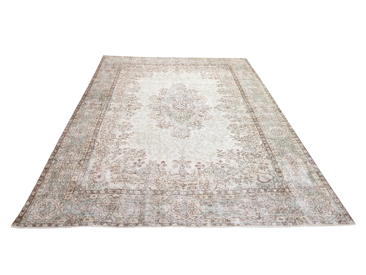 Primitive Rug, Turkish Oushak Rug, Vintage Handmade Unique Rug, Neutral Area Muted Rug, Bedroom Rug, Turkey Rug, Rustic Rug, Rug 7x10, 10443