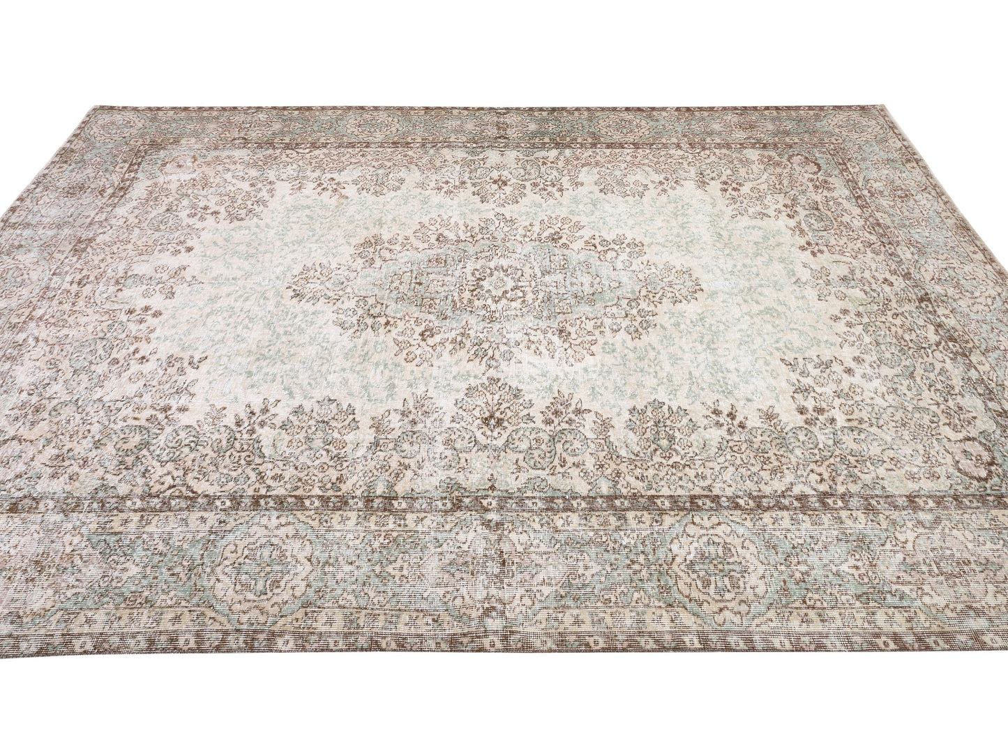 Primitive Rug, Turkish Oushak Rug, Vintage Handmade Unique Rug, Neutral Area Muted Rug, Bedroom Rug, Turkey Rug, Rustic Rug, Rug 7x10, 10443