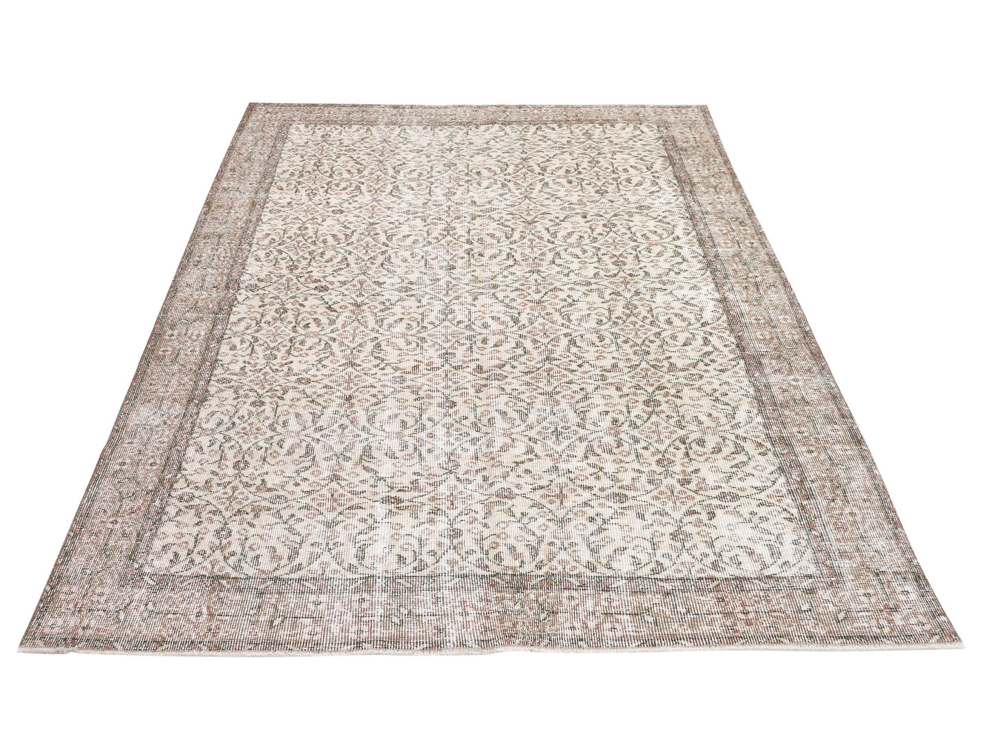 Turkish Oushak Rug, Vintage Handmade Unique Rug, Scandinavian Rug, Living Room Rug, Neutral Area Faded Rug, Rug 5x9, Carpet Rug, 10463