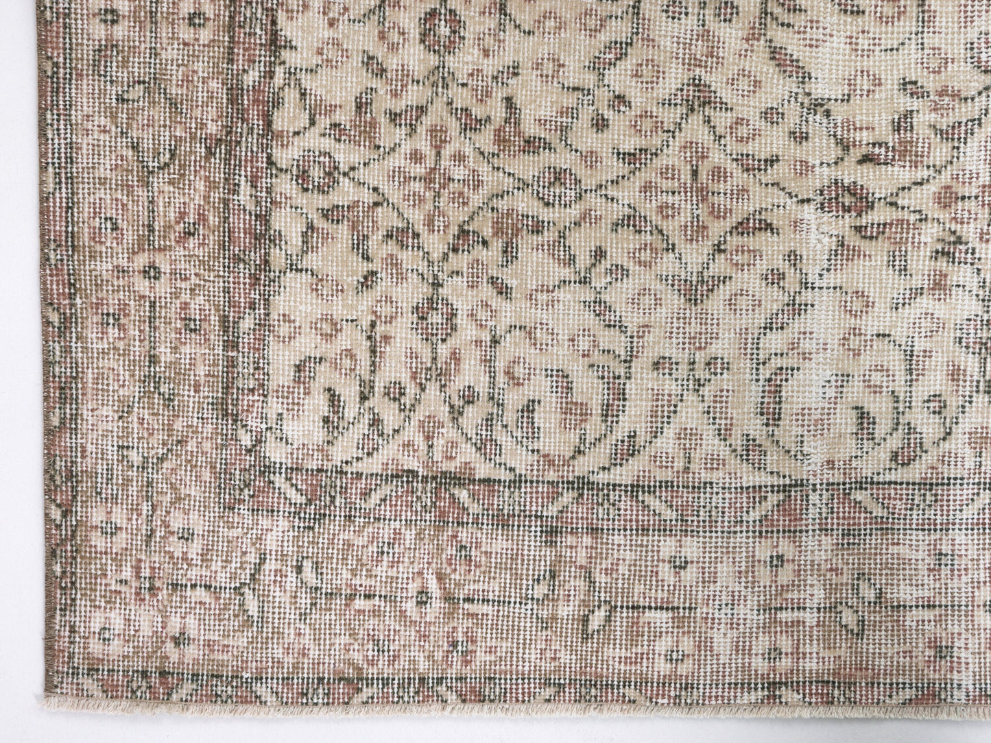 Turkish Oushak Rug, Vintage Handmade Unique Rug, Scandinavian Rug, Living Room Rug, Neutral Area Faded Rug, Rug 5x9, Carpet Rug, 10463