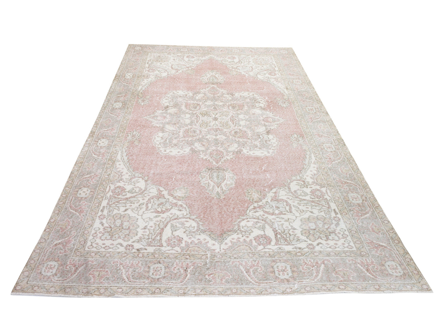 Oushak Rug, Handmade Area Rug, Turkish Rug 6x10, Vintage Faded Old Rug, Bohemian Rug, Living Room Rug, Neutral Rug, Vintage Carpet, 11006