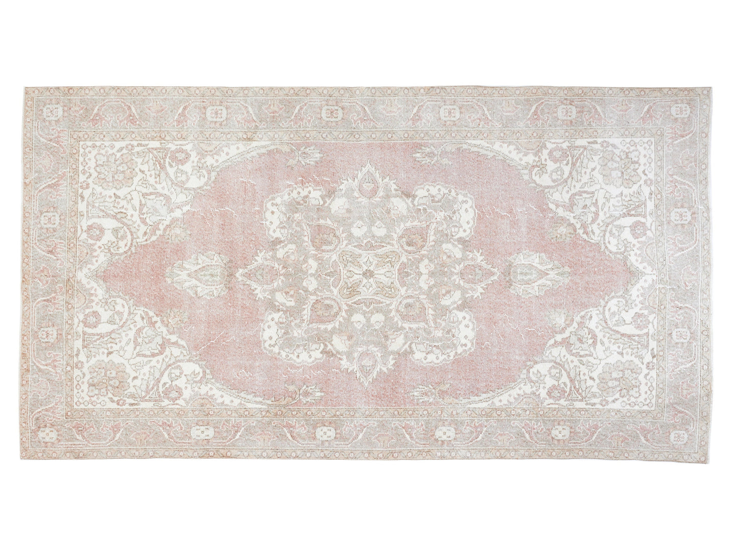 Oushak Rug, Handmade Area Rug, Turkish Rug 6x10, Vintage Faded Old Rug, Bohemian Rug, Living Room Rug, Neutral Rug, Vintage Carpet, 11006