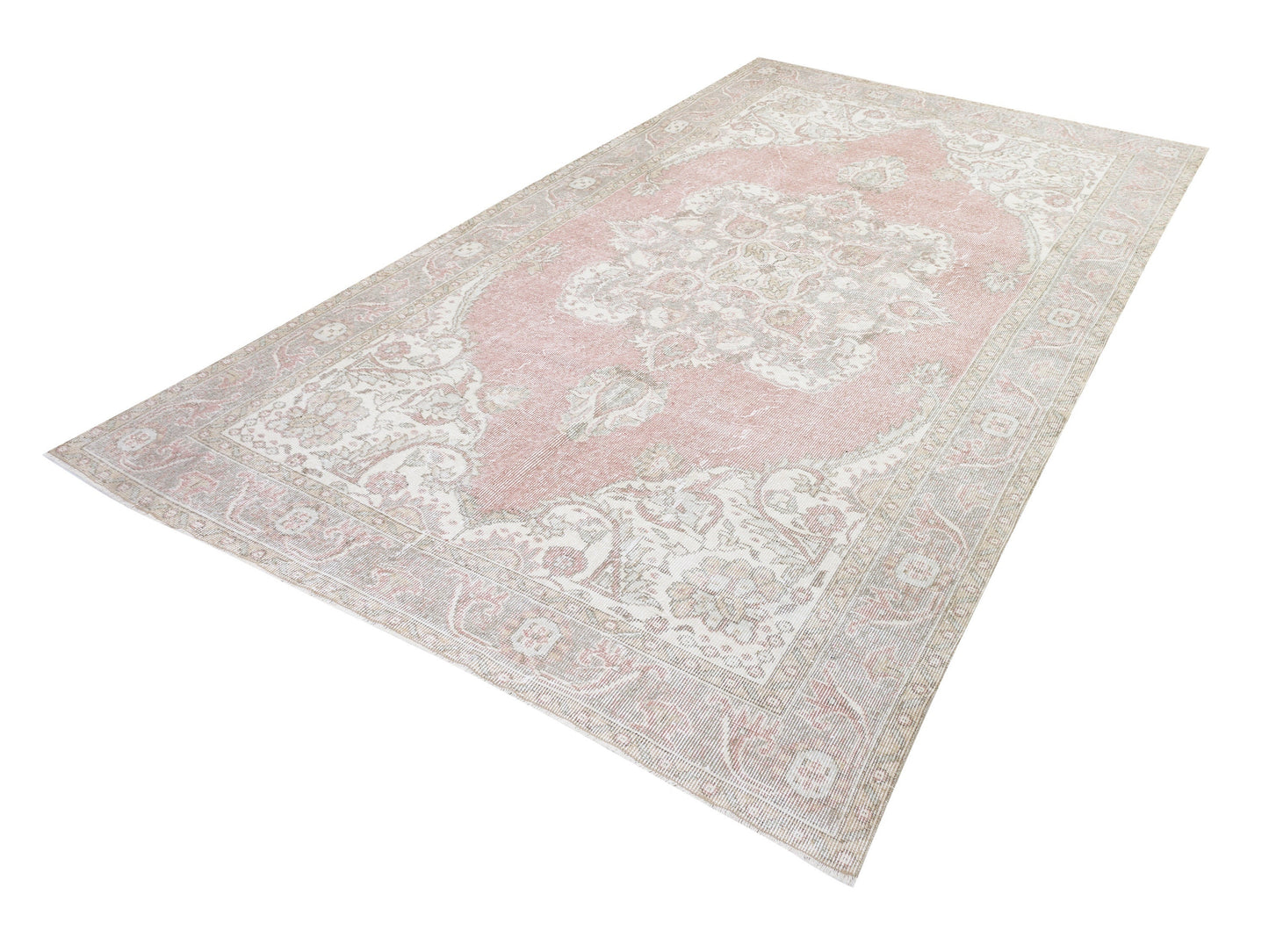 Oushak Rug, Handmade Area Rug, Turkish Rug 6x10, Vintage Faded Old Rug, Bohemian Rug, Living Room Rug, Neutral Rug, Vintage Carpet, 11006