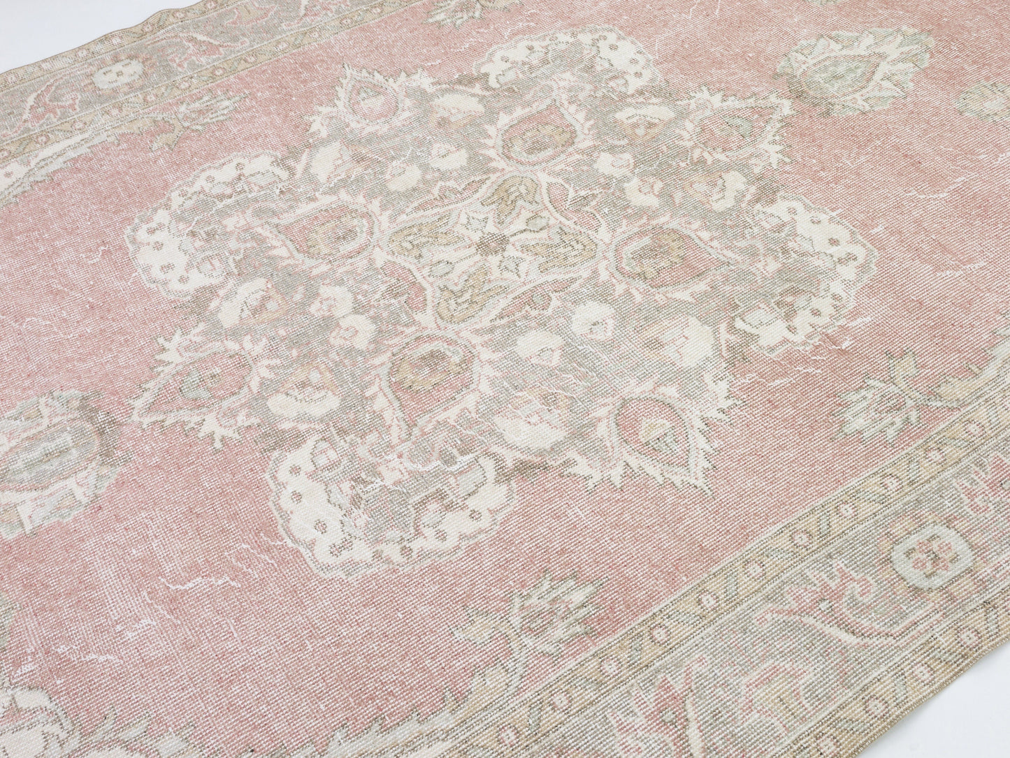 Oushak Rug, Handmade Area Rug, Turkish Rug 6x10, Vintage Faded Old Rug, Bohemian Rug, Living Room Rug, Neutral Rug, Vintage Carpet, 11006