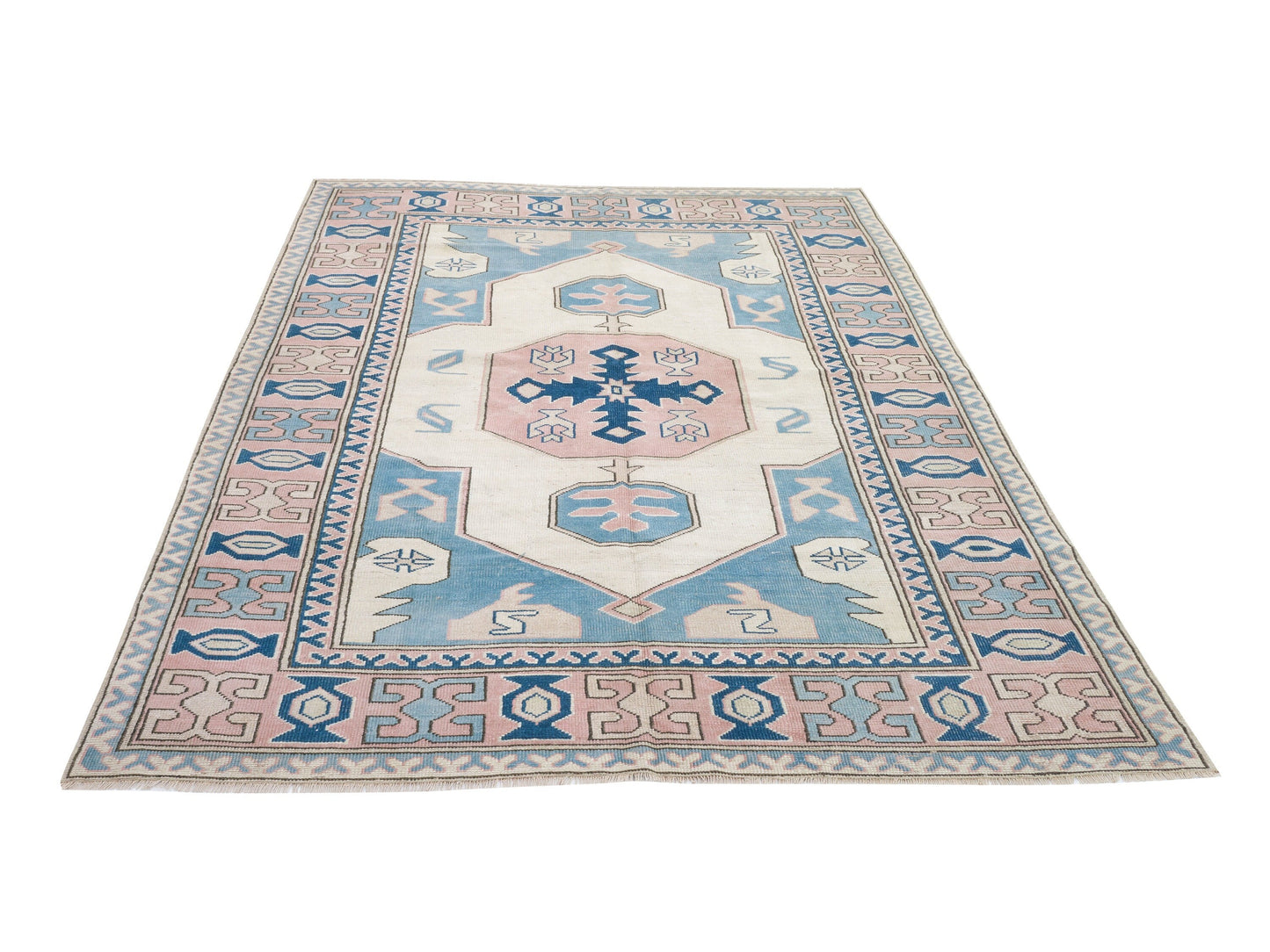 Handmade Eclectic Rug, Turkish Rug, Oushak Vintage Unique Rug, Living Room Rug, Turkey Rug, Rug 6x9, Neutral Rug, Area Bohemian Rug, 9059