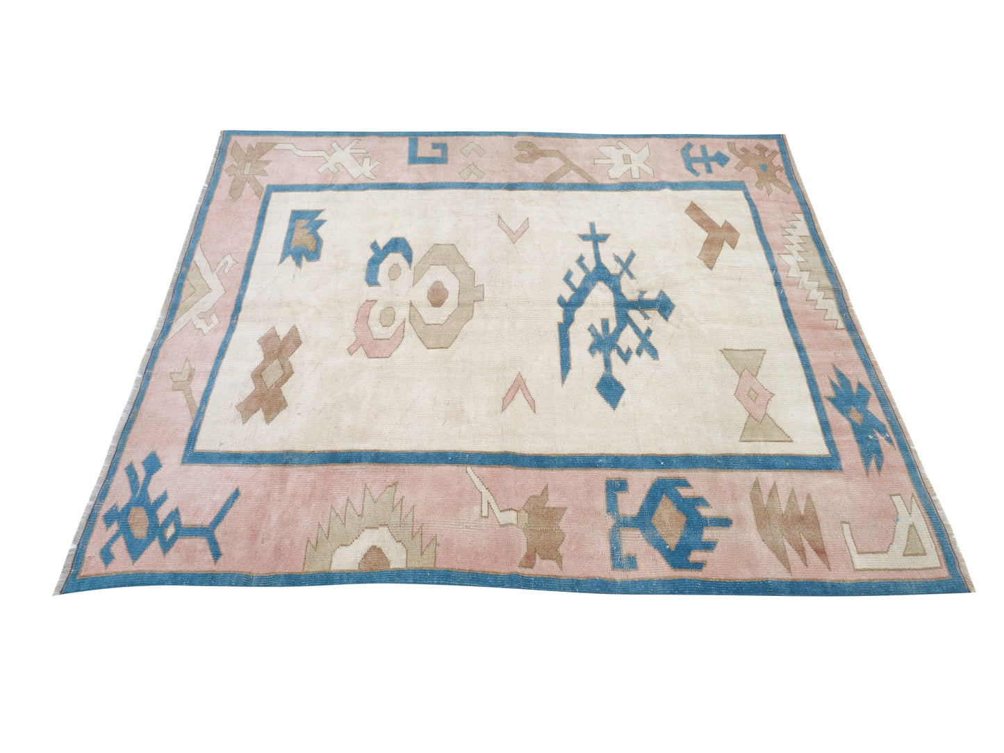 Vintage Rug 5x6, Turkish Anatolia Rug, Handmade Area Floor Rug, Oushak Rug, Carpet Rug, Scandinavian Rug, Living Room Rug, Turkey Rug, 9081