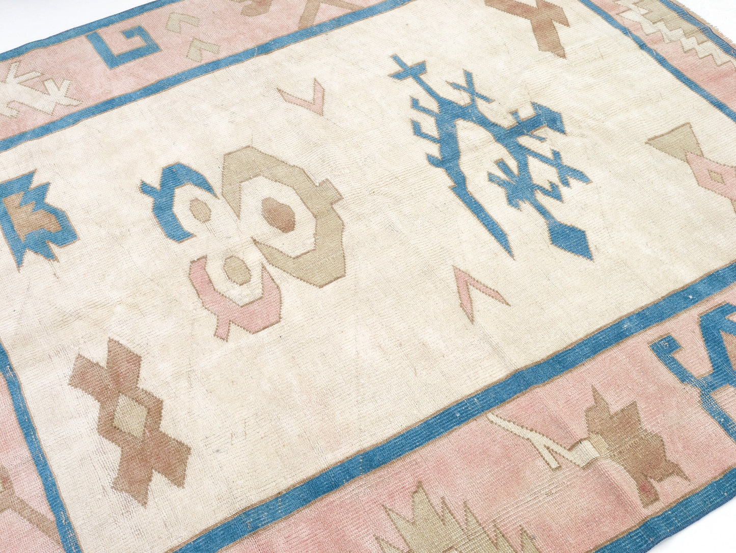 Vintage Rug 5x6, Turkish Anatolia Rug, Handmade Area Floor Rug, Oushak Rug, Carpet Rug, Scandinavian Rug, Living Room Rug, Turkey Rug, 9081