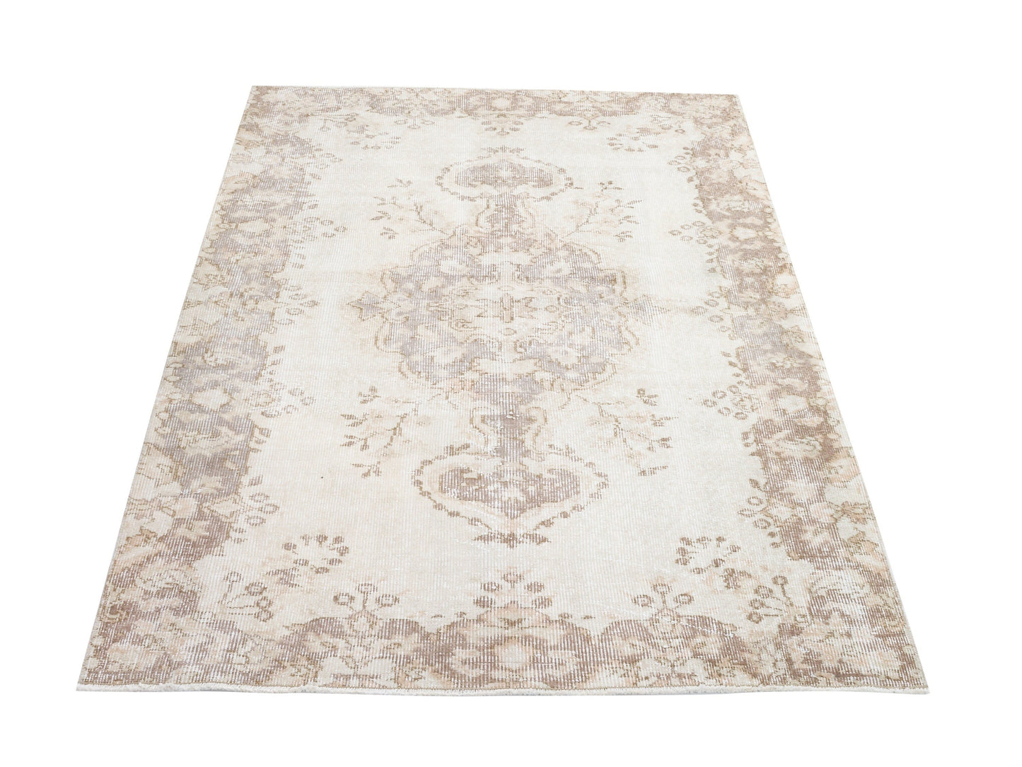 Vintage Rug, Rug 4x6, Turkish Handmade Rug, Area Antique Rug, Neutral Faded Rug, Carpet Rug, Scandinavian Rug, Wool Rug, Turkey Rug, 10548