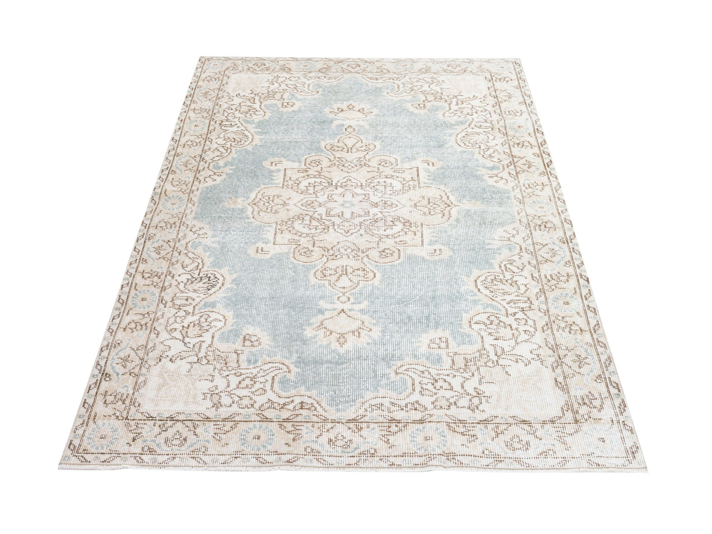 Bedroom Rug, Handmade Vintage Rug, Turkish Rug 4x7, Oushak Muted Rug, Area Rug, Neutral Faded Rug, Scandinavian Rug, Carpet Rug, 10549