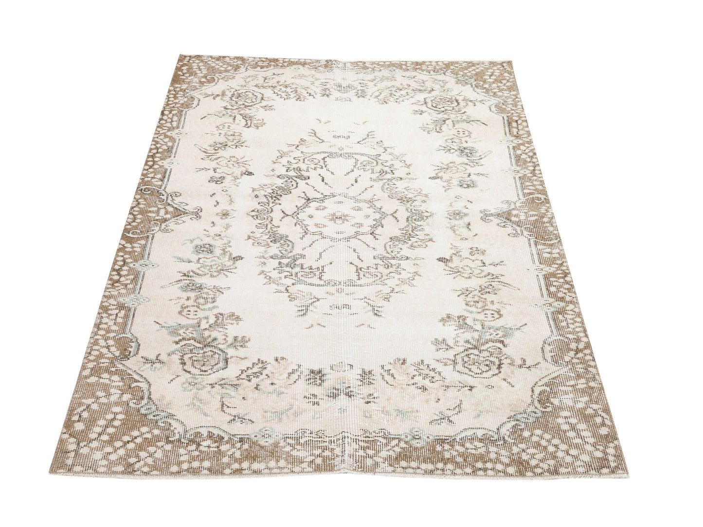 Neutral Rug, Handmade Rug, Turkish Oushak Faded Rug, Kid Room Rug, Vintage Unique Old Rug, Area Muted Rug, Carpet Rug, Rug 4x7, 10552