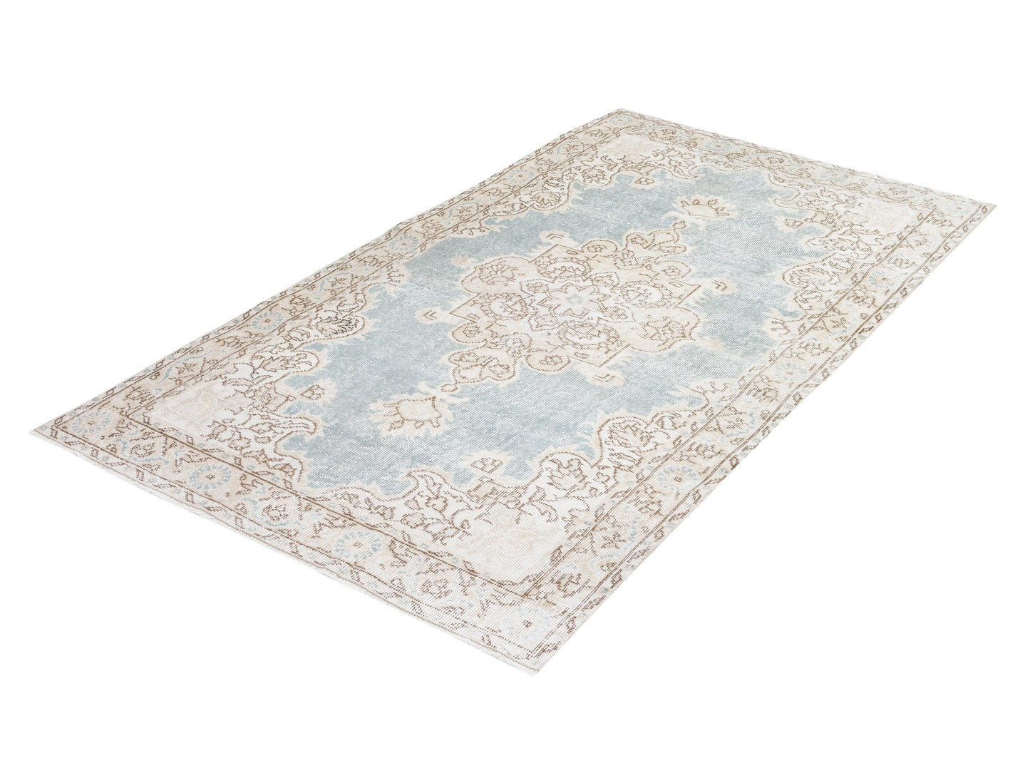 Bedroom Rug, Handmade Vintage Rug, Turkish Rug 4x7, Oushak Muted Rug, Area Rug, Neutral Faded Rug, Scandinavian Rug, Carpet Rug, 10549