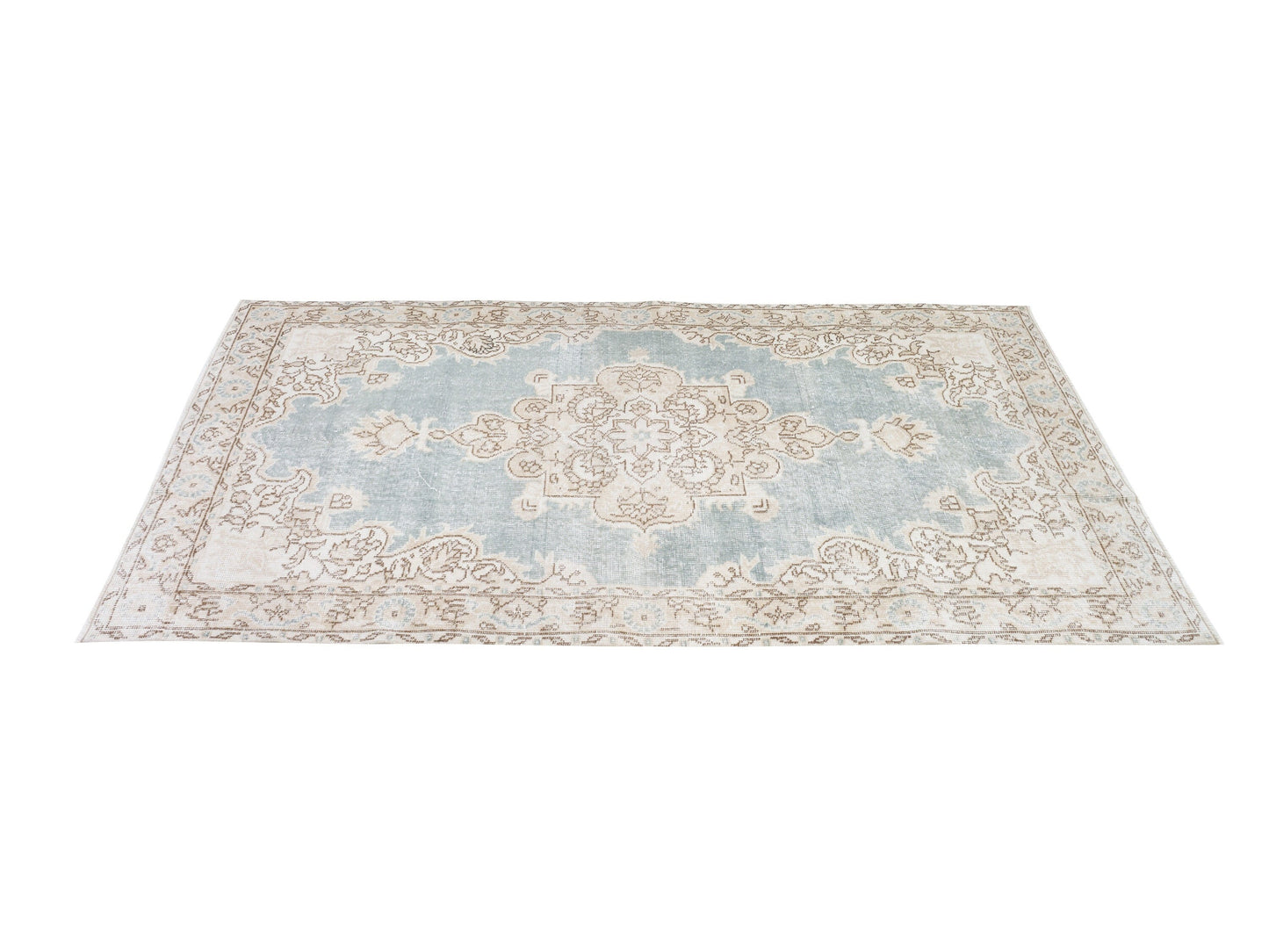 Bedroom Rug, Handmade Vintage Rug, Turkish Rug 4x7, Oushak Muted Rug, Area Rug, Neutral Faded Rug, Scandinavian Rug, Carpet Rug, 10549