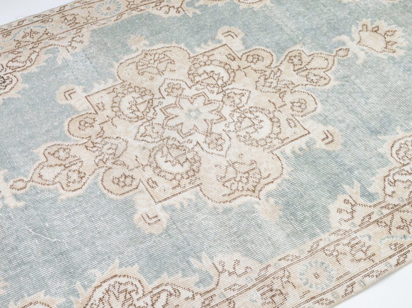 Bedroom Rug, Handmade Vintage Rug, Turkish Rug 4x7, Oushak Muted Rug, Area Rug, Neutral Faded Rug, Scandinavian Rug, Carpet Rug, 10549
