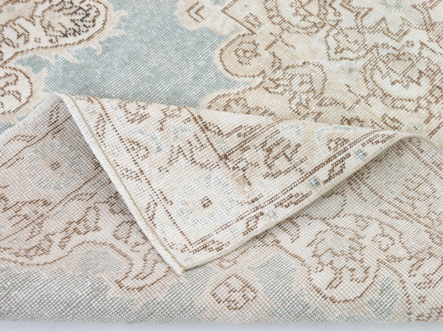 Bedroom Rug, Handmade Vintage Rug, Turkish Rug 4x7, Oushak Muted Rug, Area Rug, Neutral Faded Rug, Scandinavian Rug, Carpet Rug, 10549