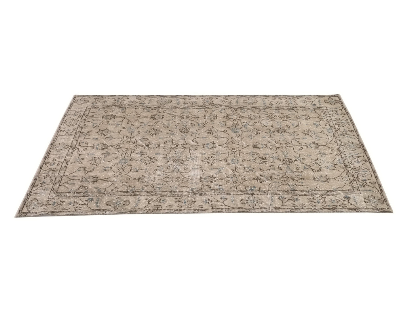 3x6 Area Rug, Anatolia Oushak Rug ,Turkish Vintage Rug, Handmade Rug, Neutral Rug ,Muted Rug ,Wool Rug, Faded Rug, 9605