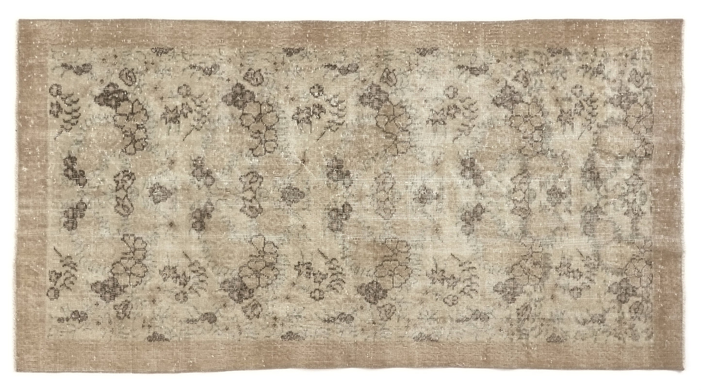 Wool Turkish Rug, Small Area Rug, Vintage Oushak Rug, 4x7 Rug, Handmade Rug, Vintage Small Rug, Bedroom rug, Office rug, Floral rug, 9631