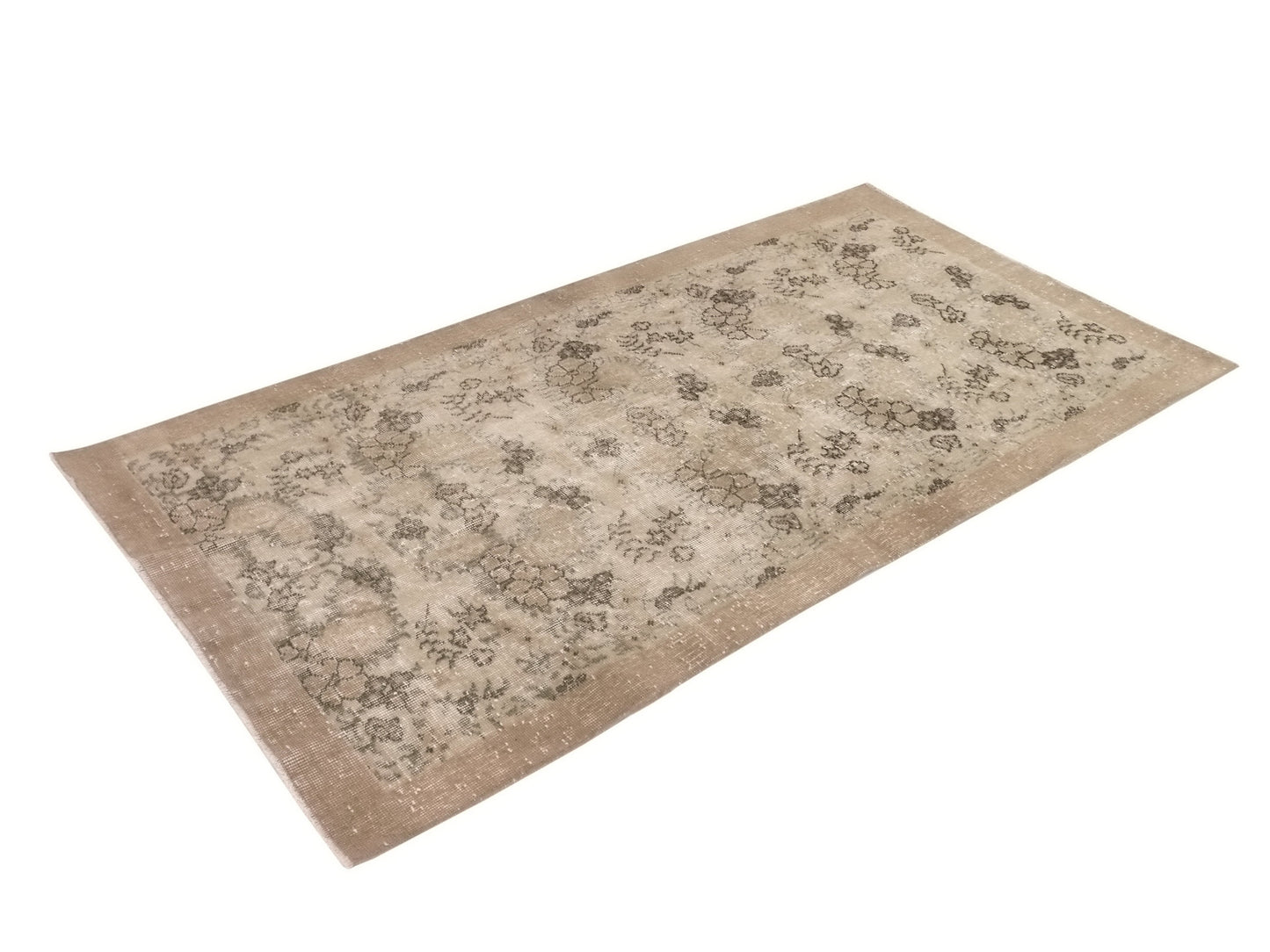 Wool Turkish Rug, Small Area Rug, Vintage Oushak Rug, 4x7 Rug, Handmade Rug, Vintage Small Rug, Bedroom rug, Office rug, Floral rug, 9631