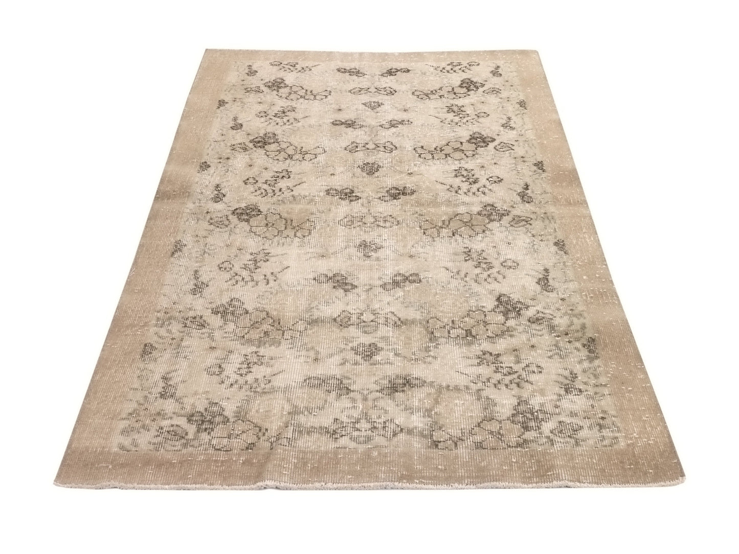 Wool Turkish Rug, Small Area Rug, Vintage Oushak Rug, 4x7 Rug, Handmade Rug, Vintage Small Rug, Bedroom rug, Office rug, Floral rug, 9631