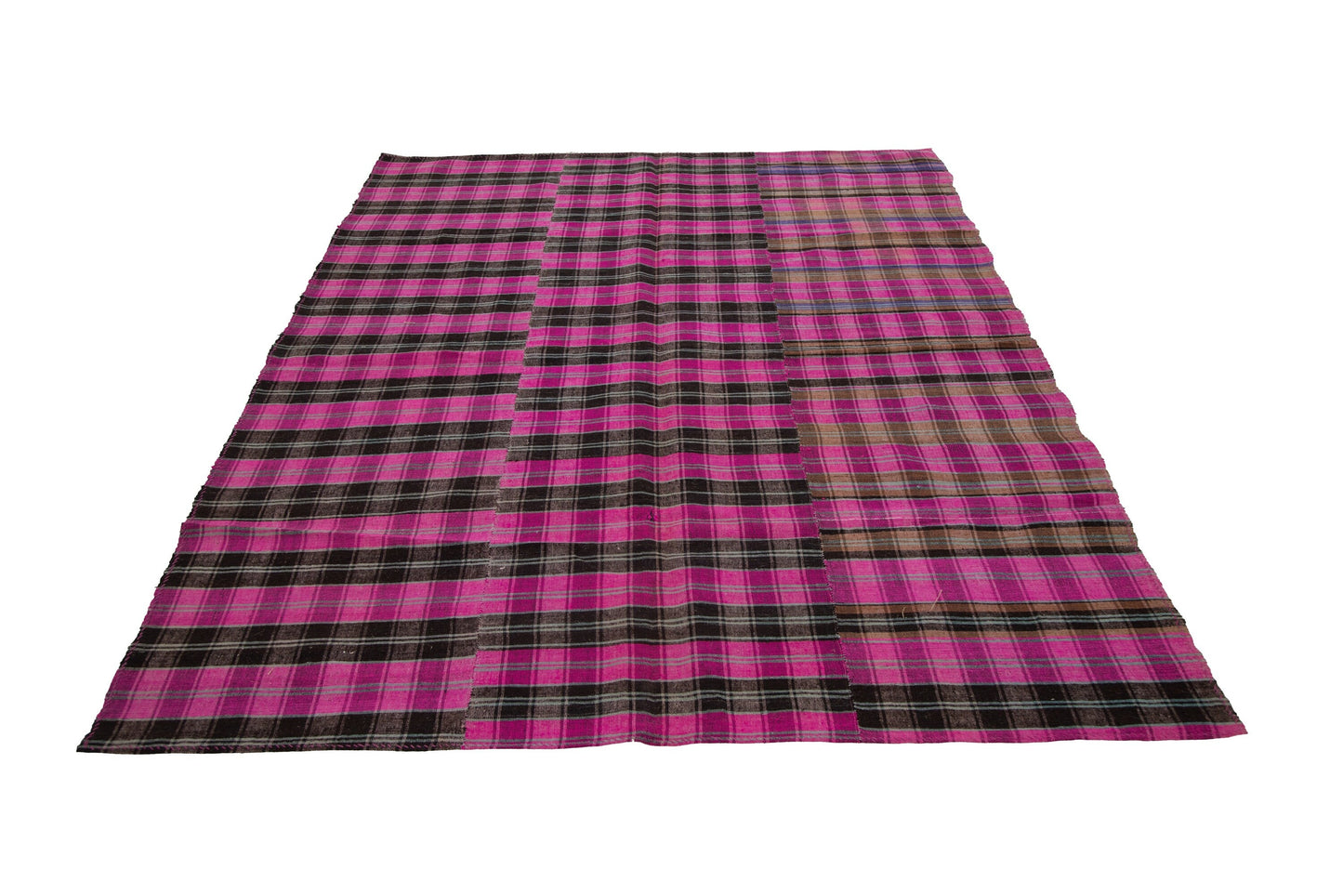Pink Boho Fine Kilim rug, Check Pattern 6x8 Area Kilim rug, TURKİSH VİNTAGE RUG, Floor rug ,Unique rug, Old rug ,Plaid rug ,Chic rug,7260
