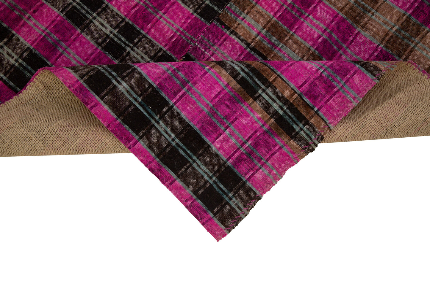 Pink Boho Fine Kilim rug, Check Pattern 6x8 Area Kilim rug, TURKİSH VİNTAGE RUG, Floor rug ,Unique rug, Old rug ,Plaid rug ,Chic rug,7260