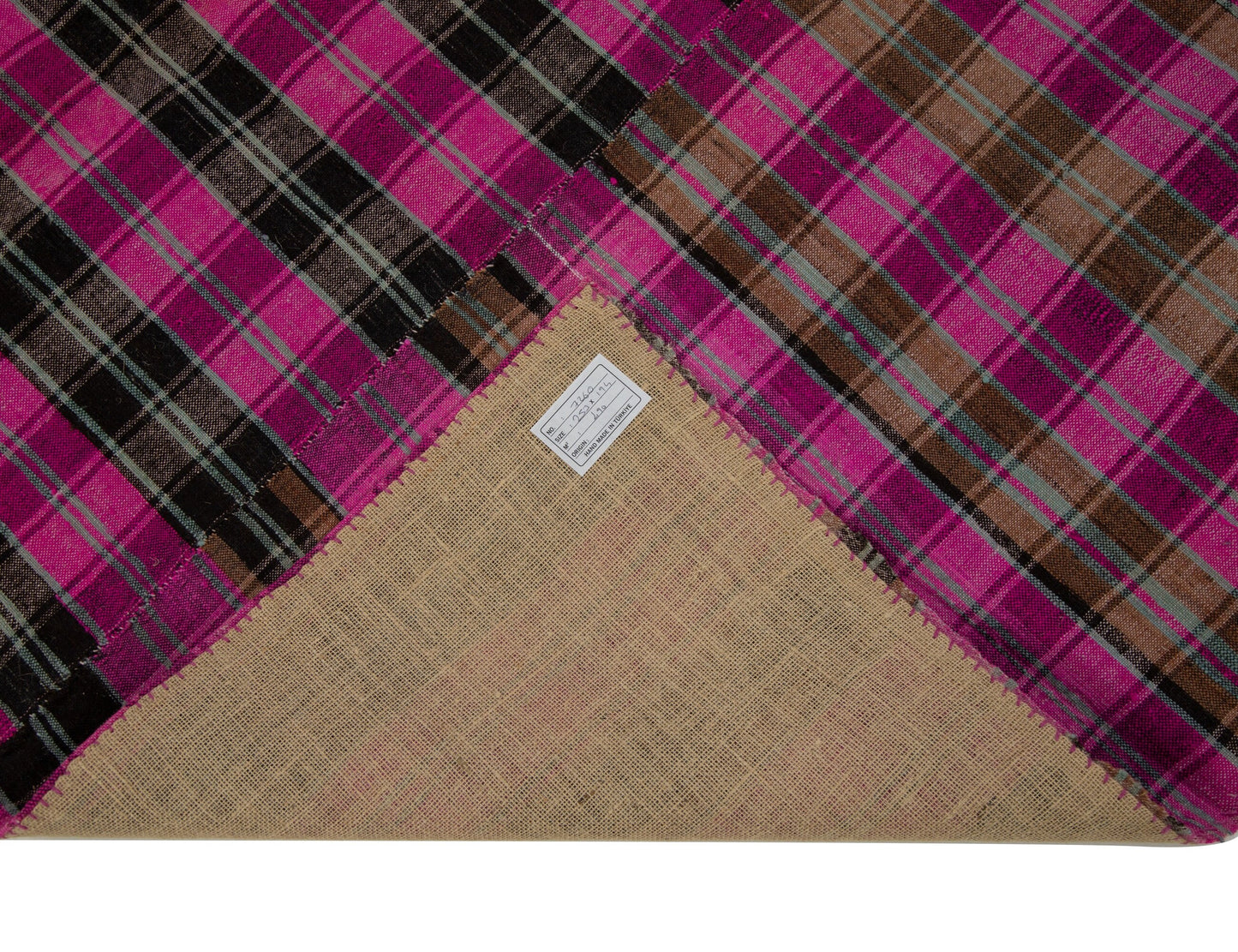 Pink Boho Fine Kilim rug, Check Pattern 6x8 Area Kilim rug, TURKİSH VİNTAGE RUG, Floor rug ,Unique rug, Old rug ,Plaid rug ,Chic rug,7260