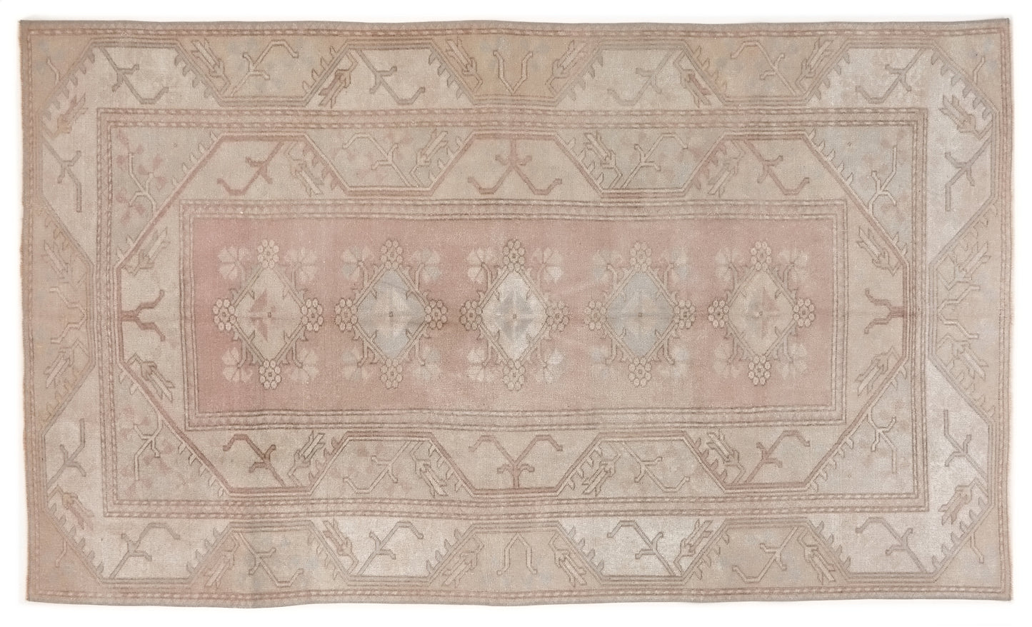 5x8 Beige Anatolia Vintage rug , Oushak Handmade Old Rug , 5x8 Turkish Floor rug , Area rug ,Unique rug, Neutral rug, 9957