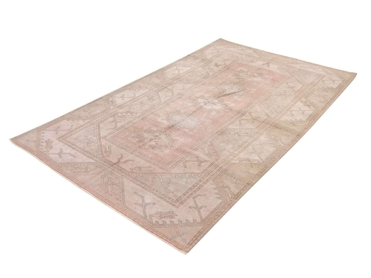 5x8 Beige Anatolia Vintage rug , Oushak Handmade Old Rug , 5x8 Turkish Floor rug , Area rug ,Unique rug, Neutral rug, 9957