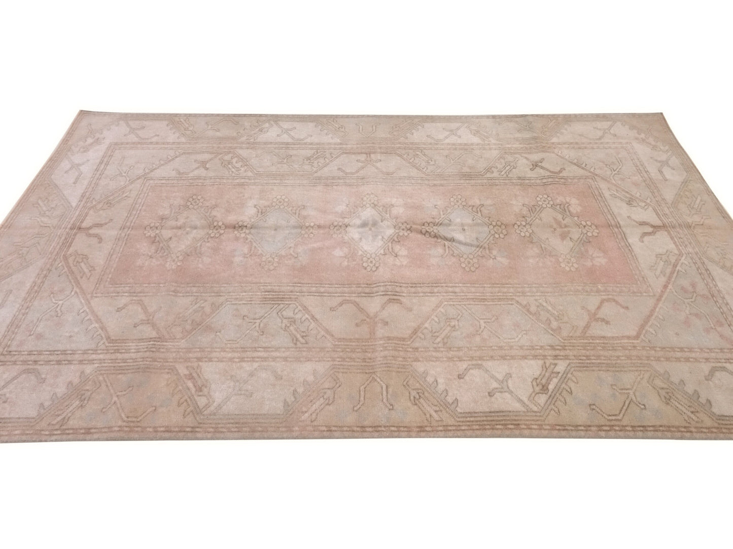 5x8 Beige Anatolia Vintage rug , Oushak Handmade Old Rug , 5x8 Turkish Floor rug , Area rug ,Unique rug, Neutral rug, 9957