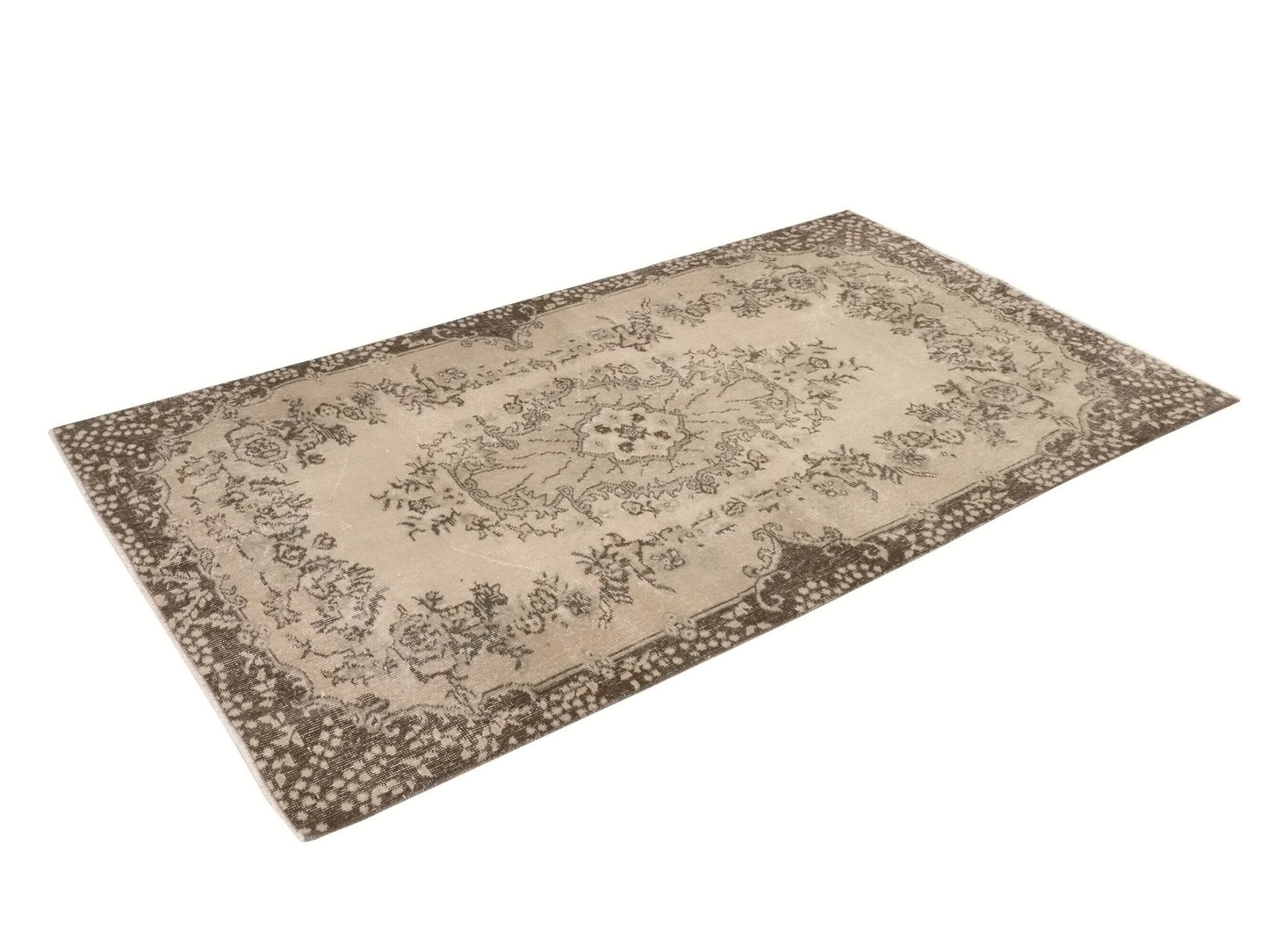 Neutral Rug, Beige Small Rug, Vintage Carpet, Turkish Carpet, Area Rug, 4x7 Rug, Faded Oushak Rug, Wool Handmade Rug, Entryway rug, 8951