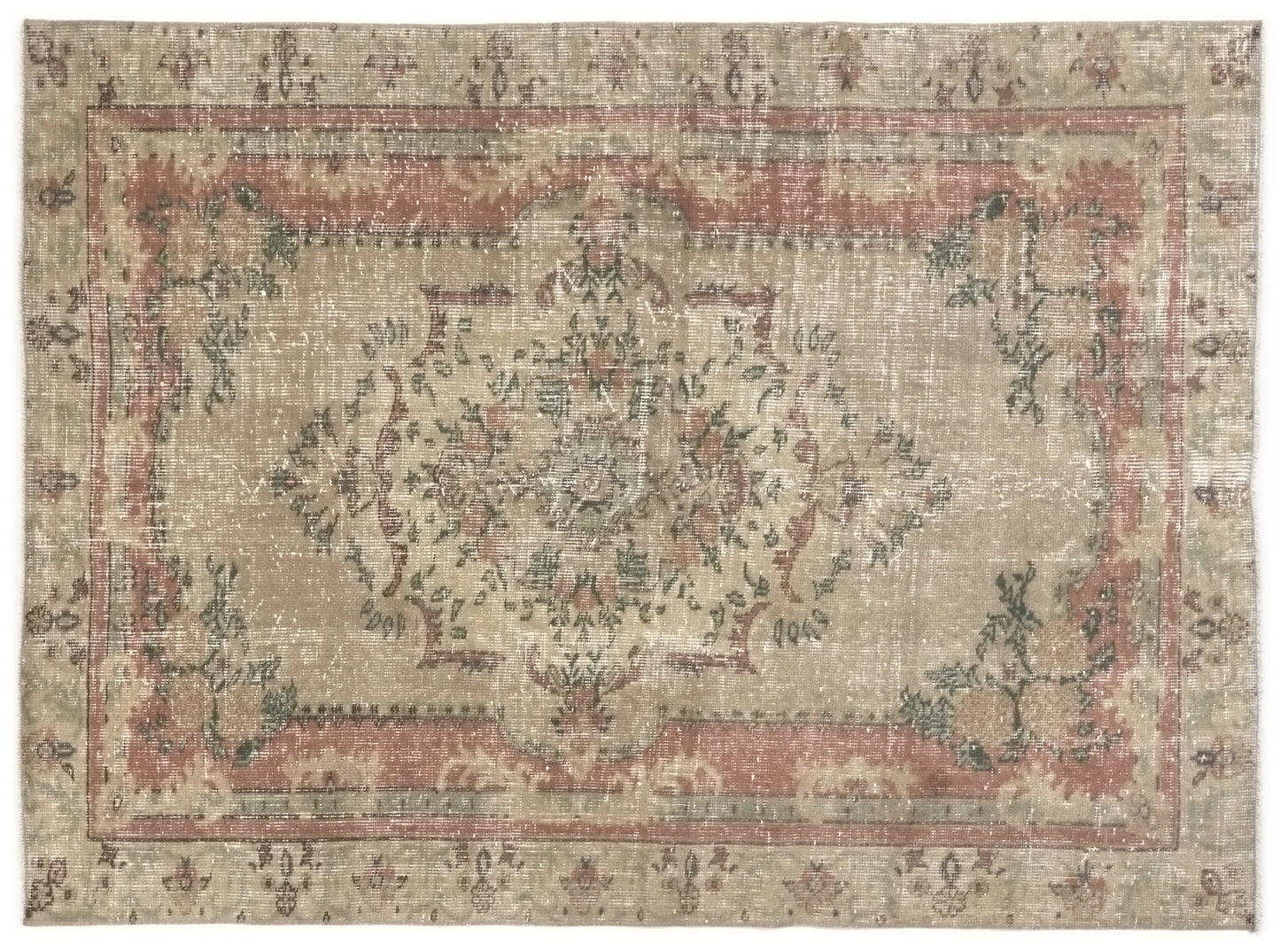 Vintage Rug, Anatolia Rug, Oushak Rug , Handmade rug, Neutral Rug, Small Rug, 4x5 Rug ,Wool Rug , Turkey rug, One of a kind Rug, 9635