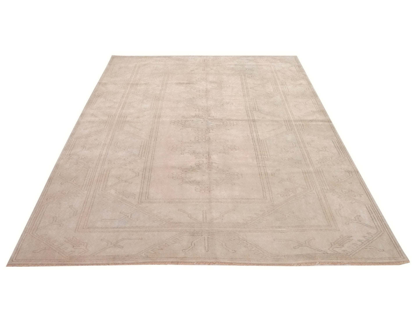 Turkish Rug Neutral, Vintage Rug, Oushak Rug, Beige Handmade Wool Rug, Area Rug 6x9, Beige Rug Turkey , Rug Living room, 9945