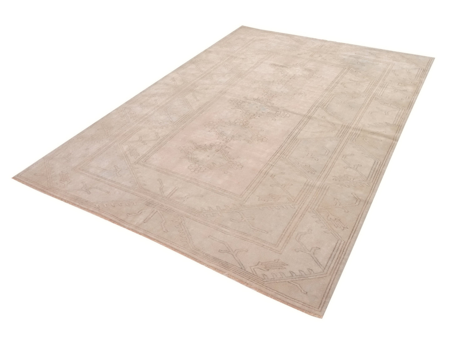 Turkish Rug Neutral, Vintage Rug, Oushak Rug, Beige Handmade Wool Rug, Area Rug 6x9, Beige Rug Turkey , Rug Living room, 9945