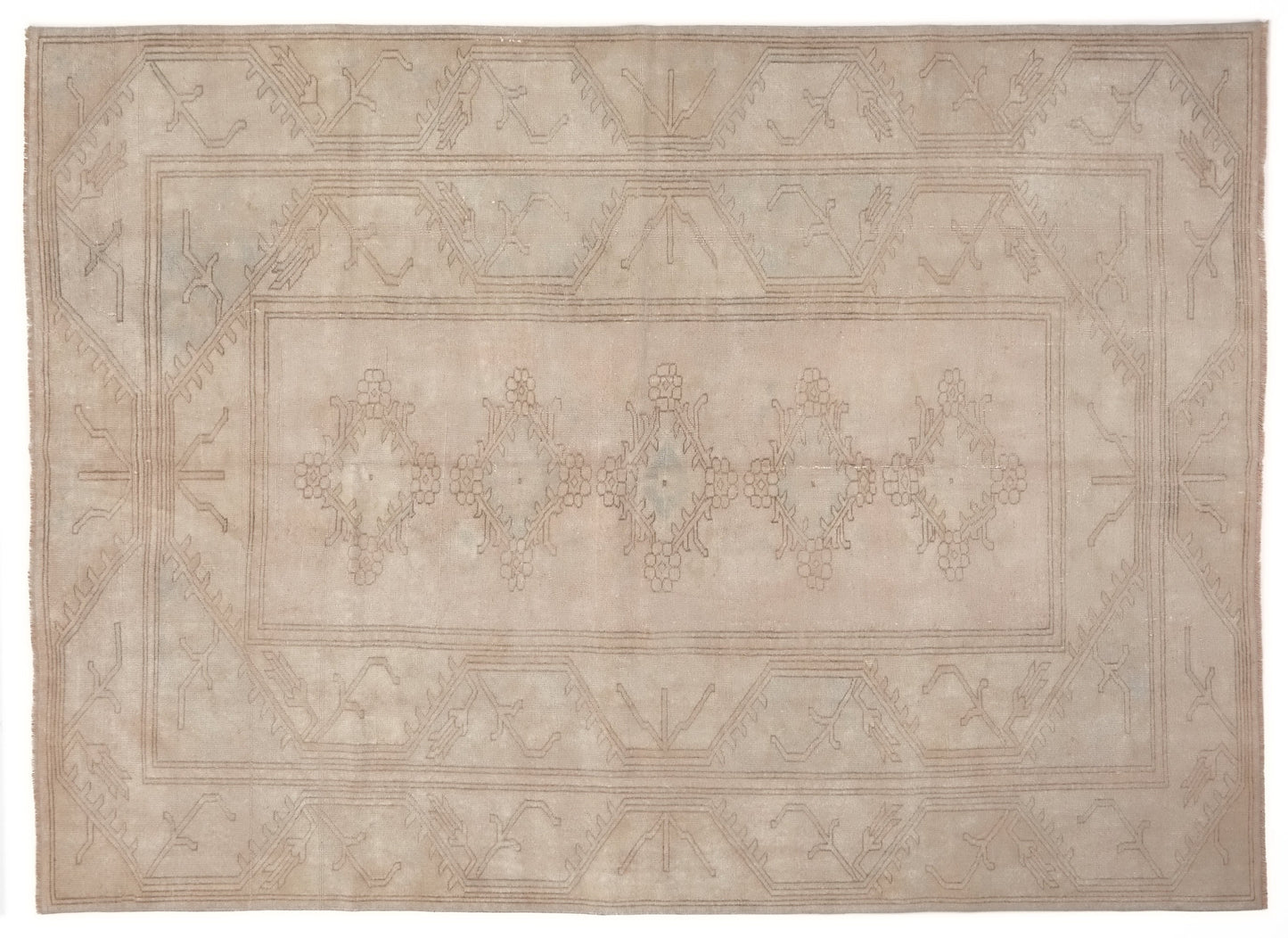 Turkish Rug Neutral, Vintage Rug, Oushak Rug, Beige Handmade Wool Rug, Area Rug 6x9, Beige Rug Turkey , Rug Living room, 9945