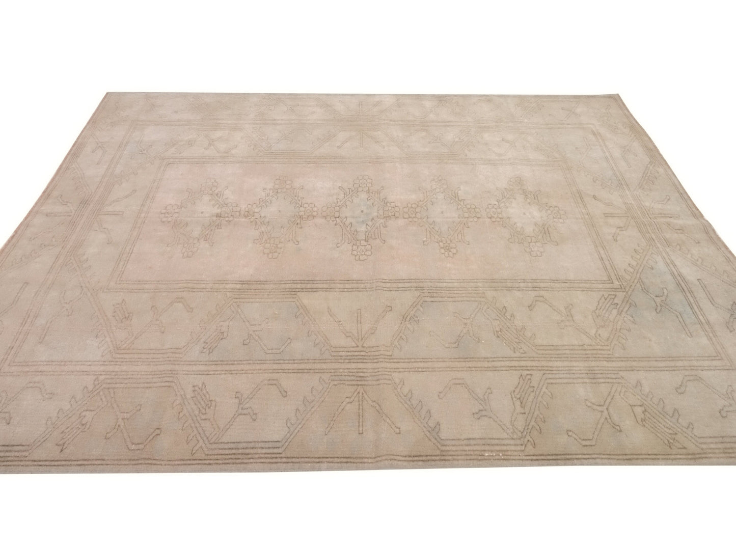 Turkish Rug Neutral, Vintage Rug, Oushak Rug, Beige Handmade Wool Rug, Area Rug 6x9, Beige Rug Turkey , Rug Living room, 9945