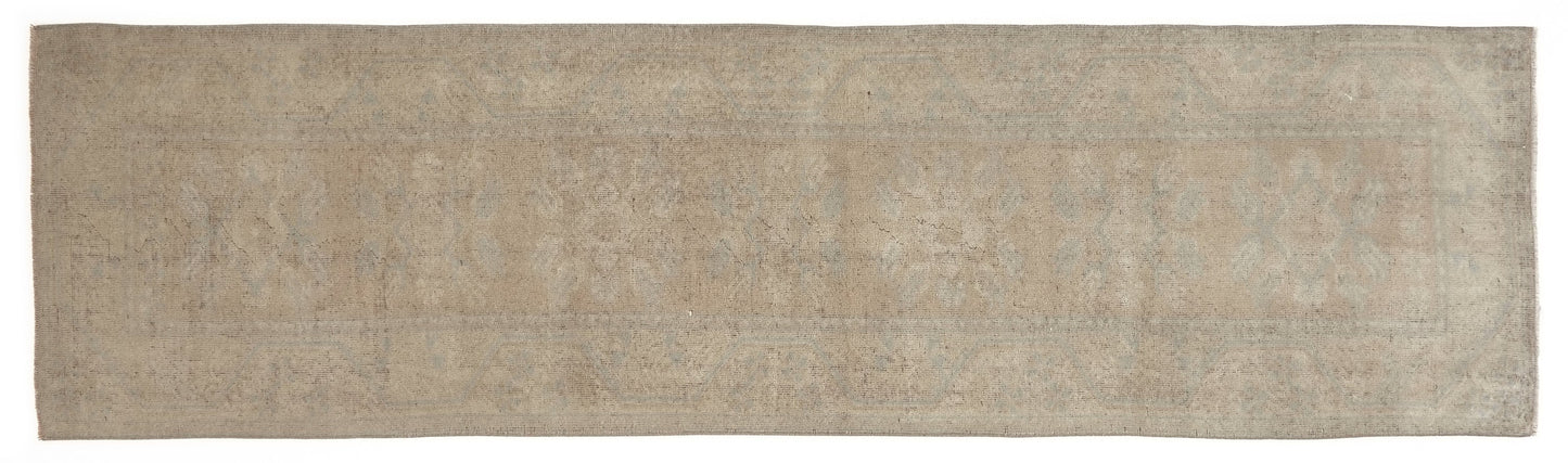 Turkish Vintage Oushak Runner Rug, 3x9 Rug Runner, Carpet Runner, Entryway rug, Hallway rug, Kitchen rug, Runner, Anatolia rug, 9566