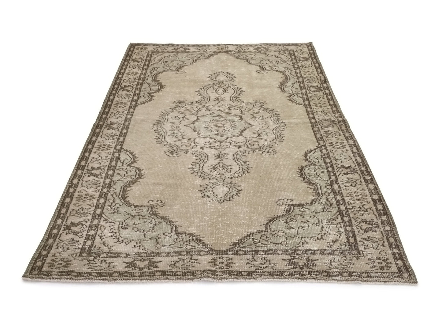 Area Rug 5x9, Turkish Vintage Rug, Oushak Carpet Rug, Neutral Handmade Rug, Living room rug, Turkey rug, Mid-Century Old Vintage Rug, 9560