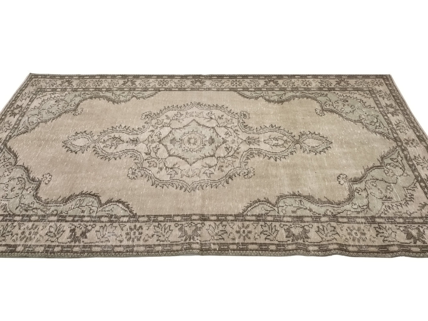Area Rug 5x9, Turkish Vintage Rug, Oushak Carpet Rug, Neutral Handmade Rug, Living room rug, Turkey rug, Mid-Century Old Vintage Rug, 9560