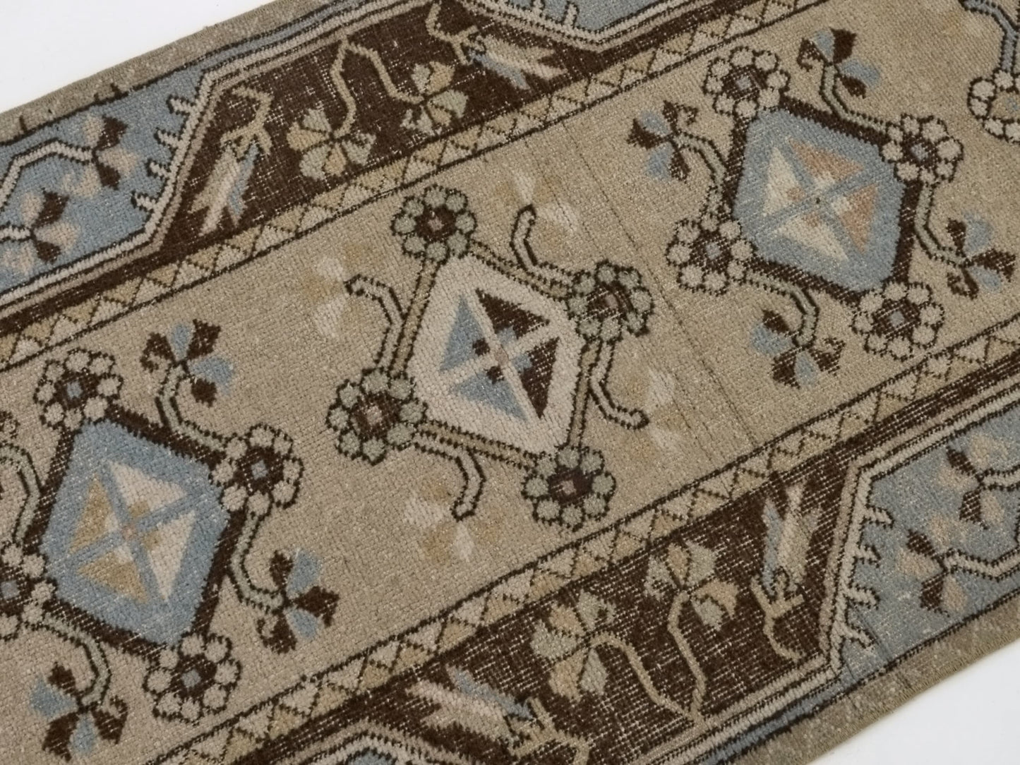 Turkish Vintage Oushak Runner Rug, 3x7 Rug Runner, Carpet Runner, Entryway rug, Hallway rug, Kitchen rug, Runner, Anatolia rug, 9550