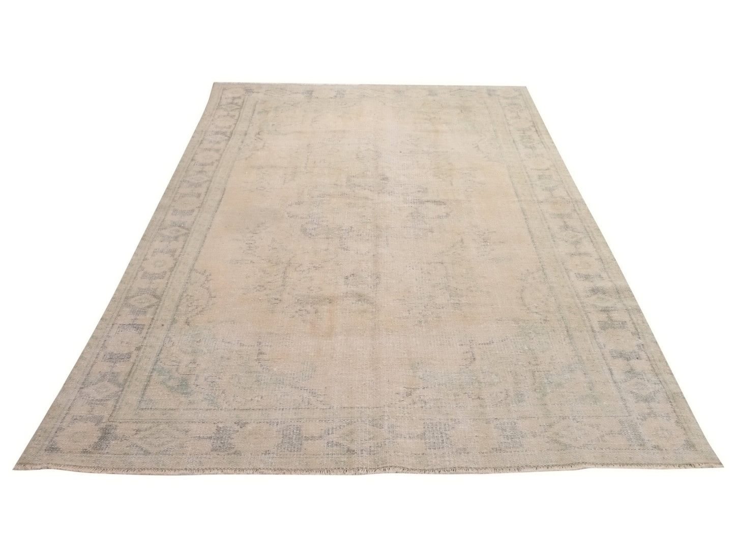 Muted Oushak Rug, Vintage Turkish Oushak Rug, 6x9 Turkish Rug, Beige Rug, Antique rug, Old Rug, Handmade rug,Area rug 7x10,Neutral rug,9483